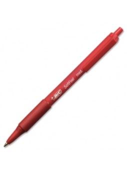 Soft Feel Ballpoint Pen, Medium point, 0.8mm, Red ink, Dozen